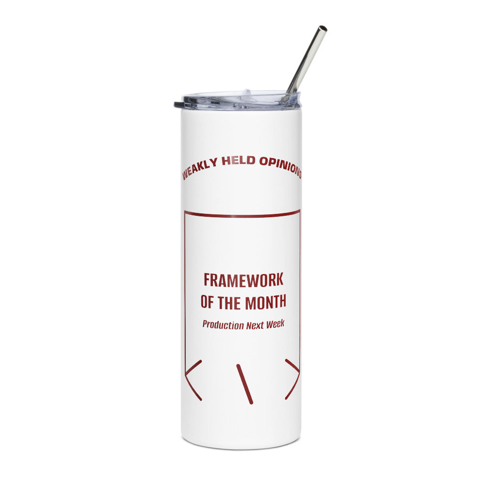 Framework Of The Month — White Maroon back mockup (20 oz)