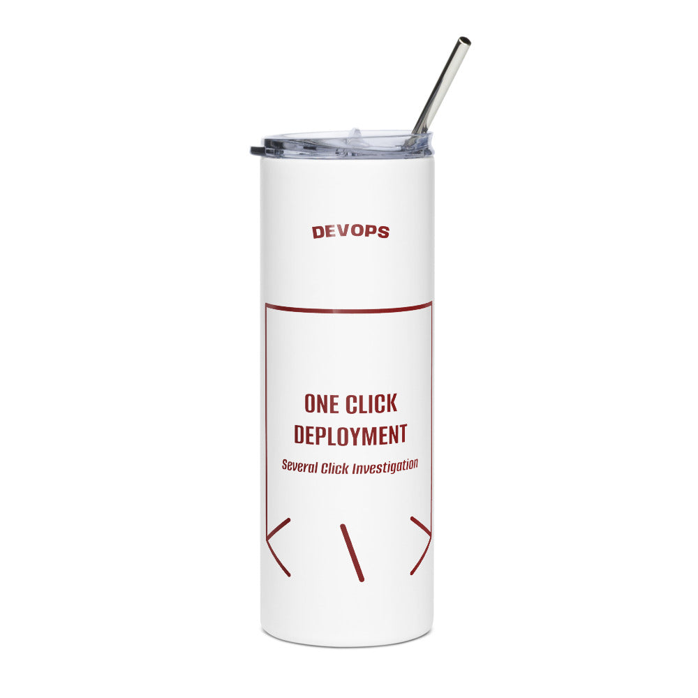 One Click Deployment — White Maroon back mockup (20 oz)