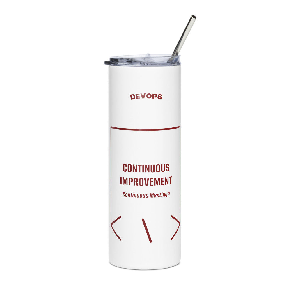 Continuous Improvement — White Maroon back mockup (20 oz)