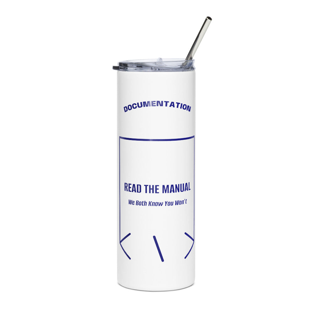 Read The Manual — White Navy back mockup (20 oz)