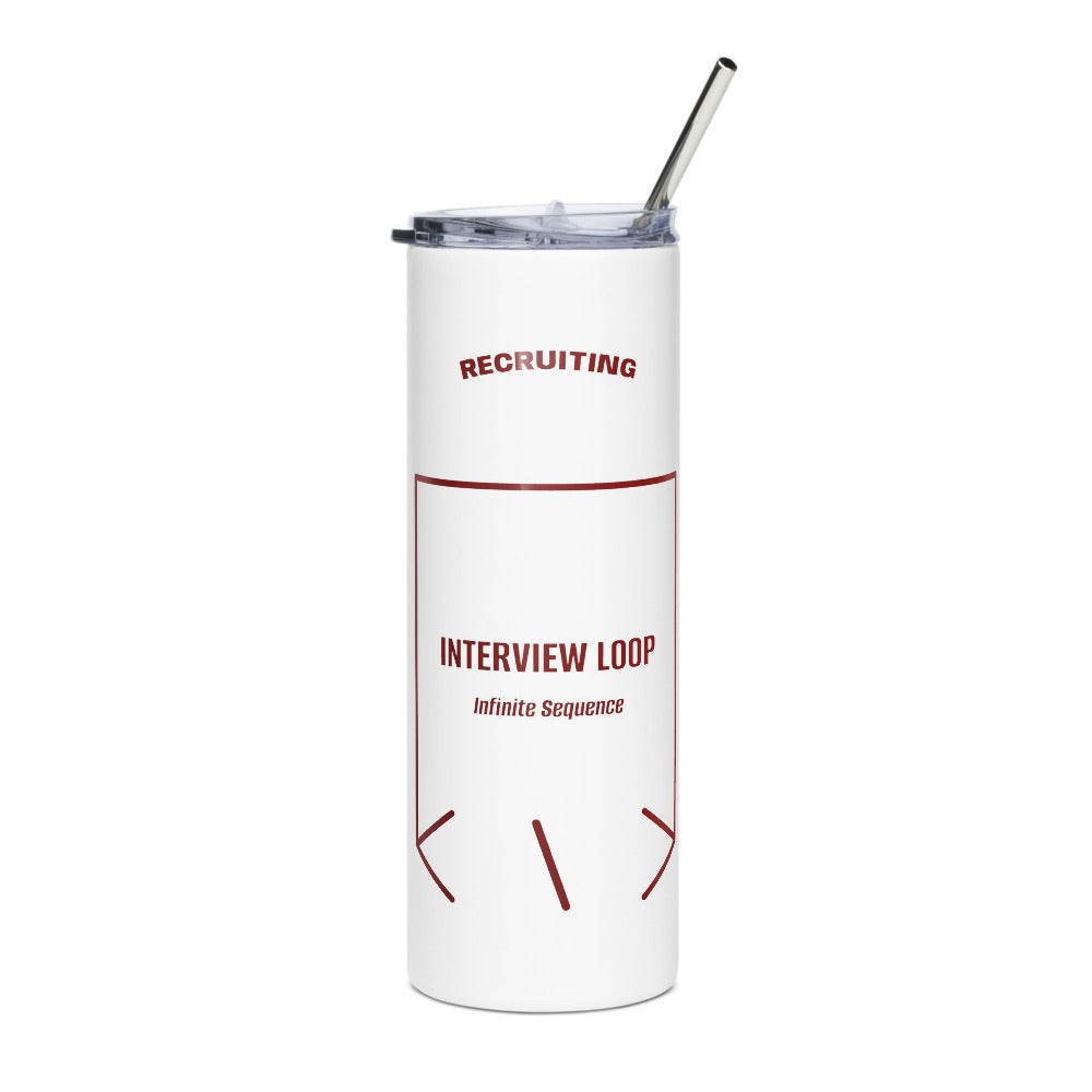 Interview Loop — White Maroon back mockup (20 oz)
