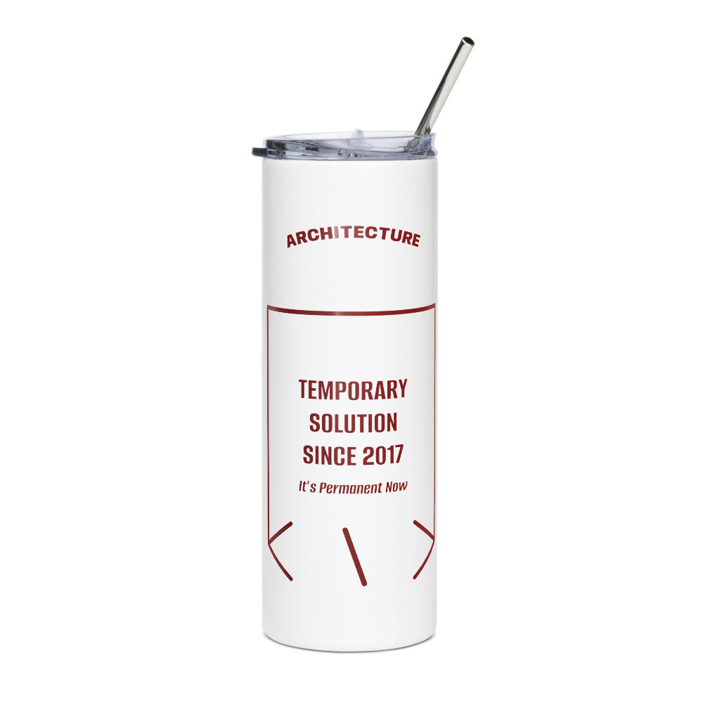 Temporary Solution Since 2017 — White Maroon back mockup (20 oz)