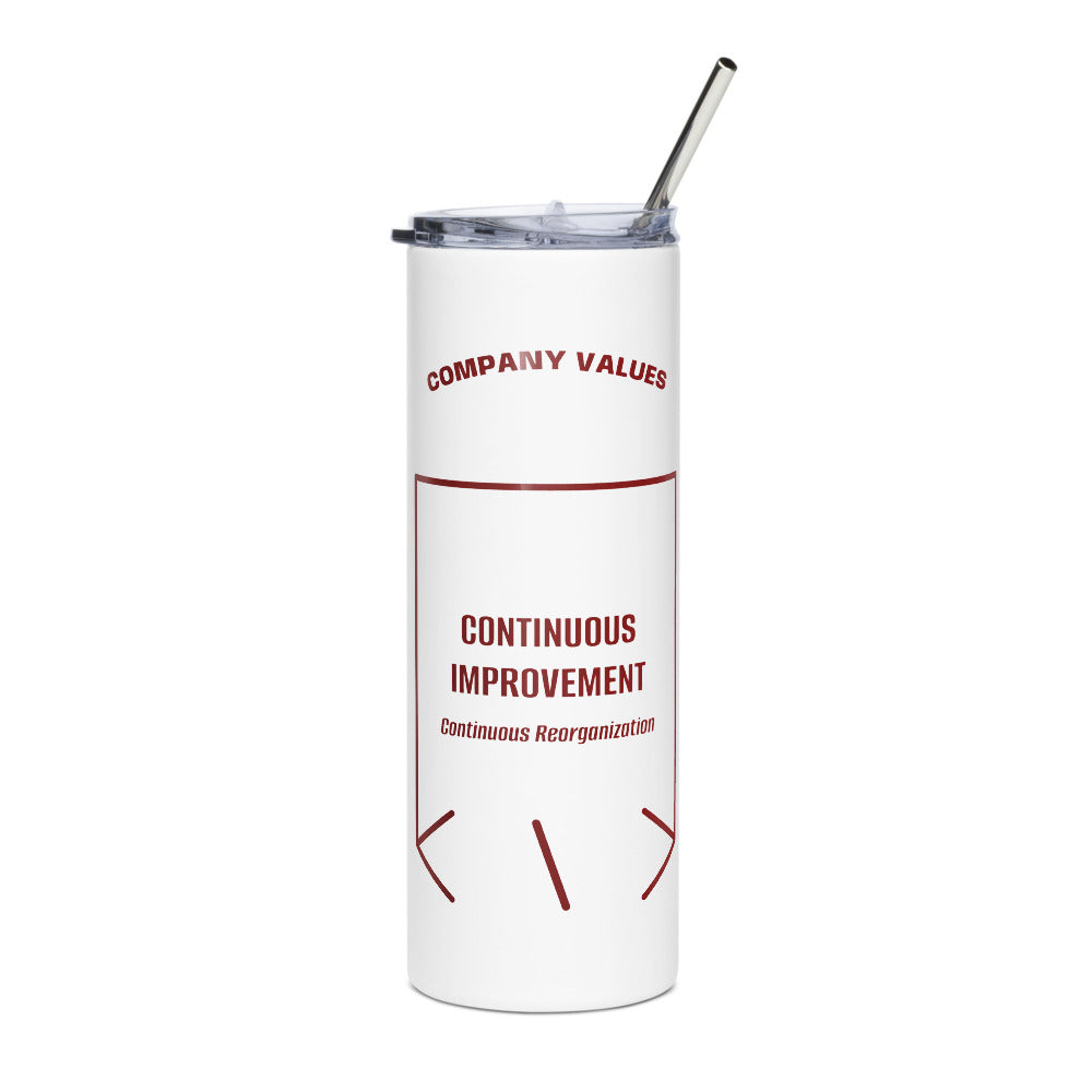 Continuous Improvement — White Maroon back mockup (20 oz)