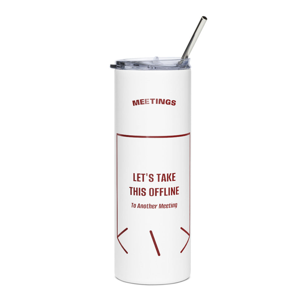 Let's Take This Offline — White Maroon back mockup (20 oz)