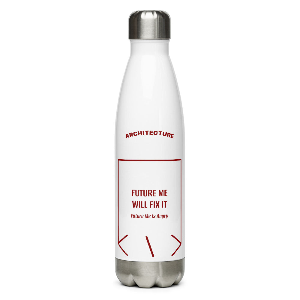 Future Me Will Fix It — White Maroon back mockup (17 oz)