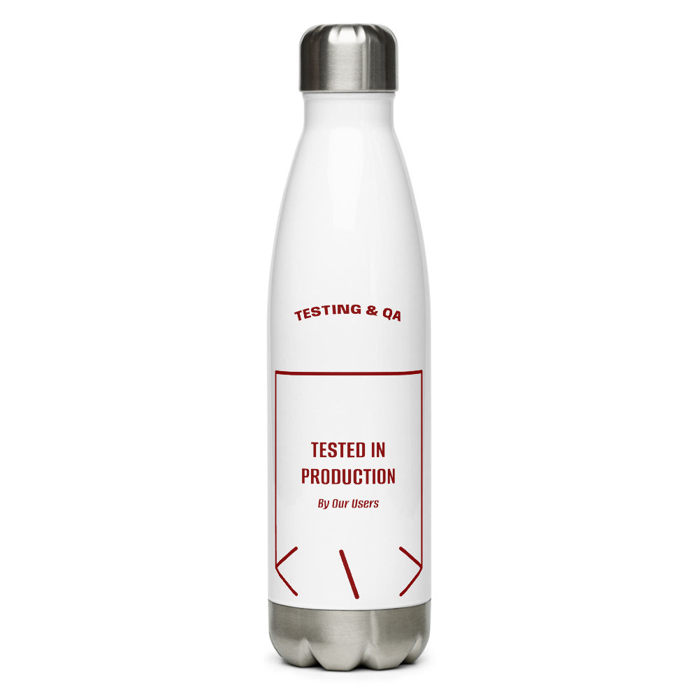 Tested In Production — White Maroon back mockup (17 oz)