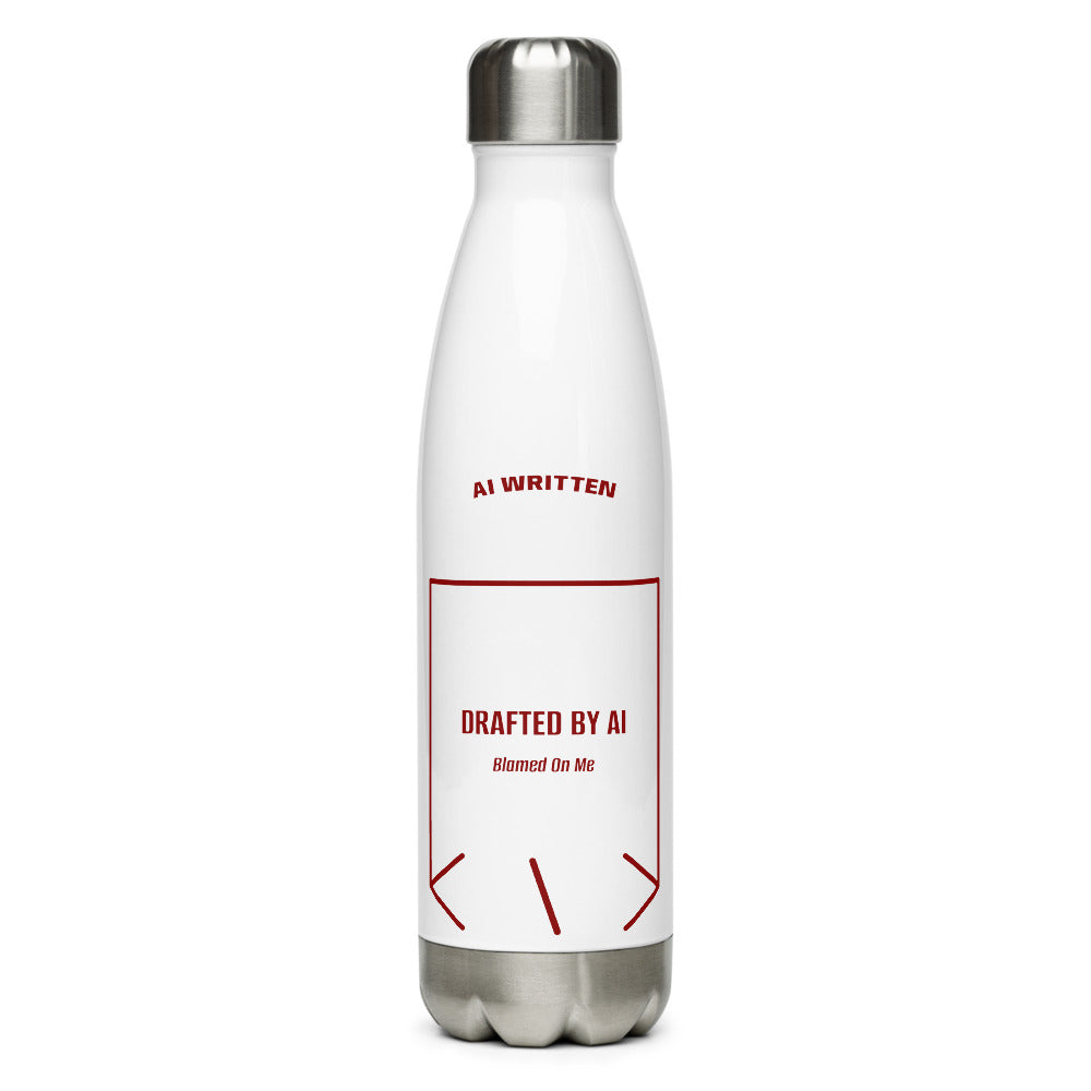 Drafted By AI — White Maroon back mockup (17 oz)