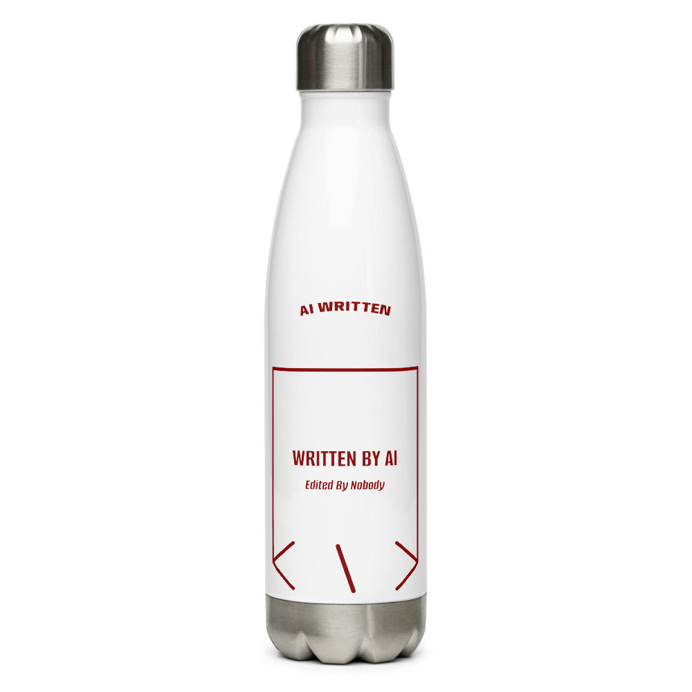 Written By AI — White Maroon back mockup (17 oz)