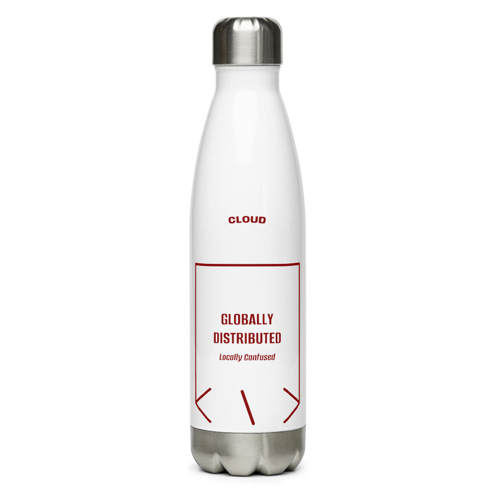 Globally Distributed — White Maroon back mockup (17 oz)