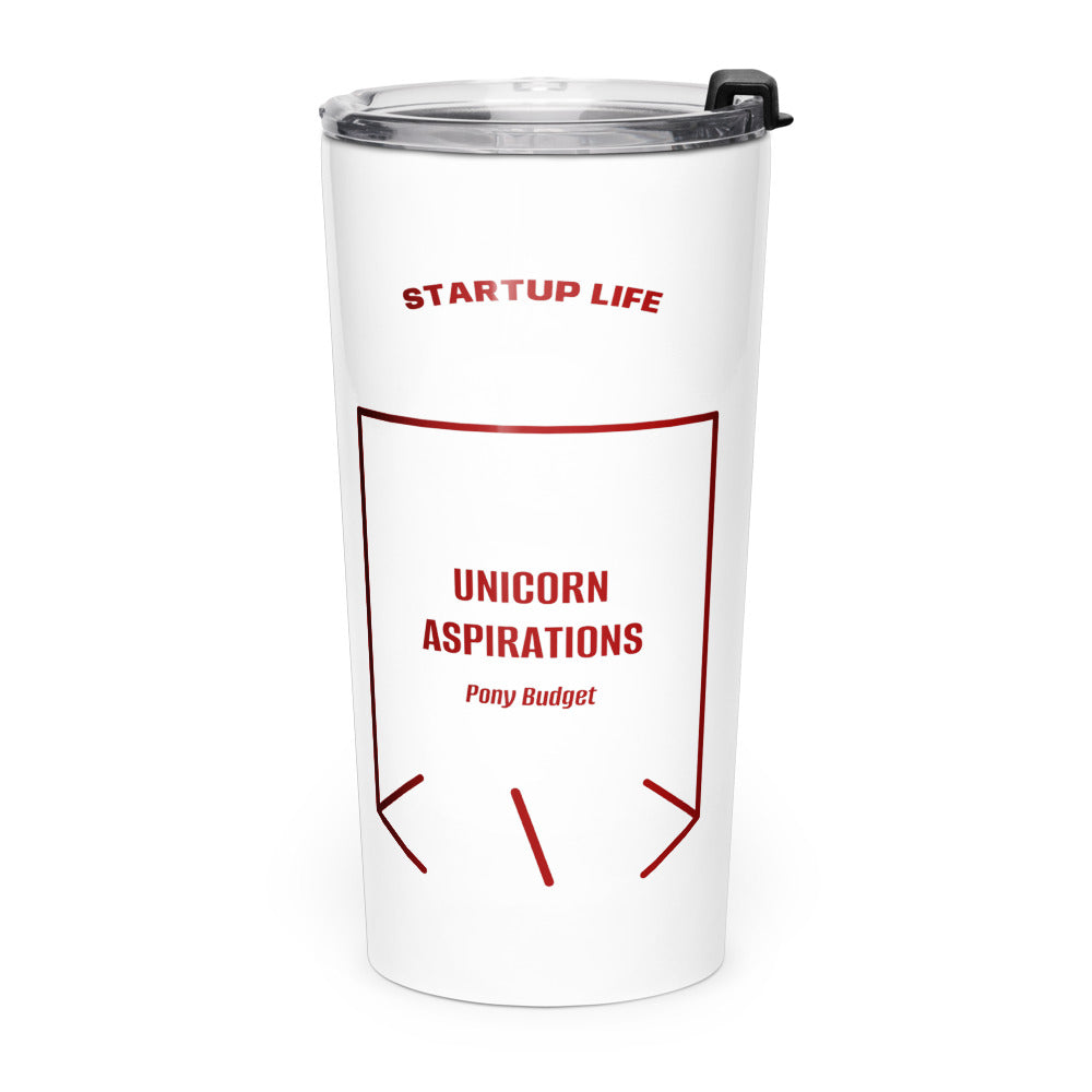 Unicorn Aspirations — White Maroon back mockup (20oz)