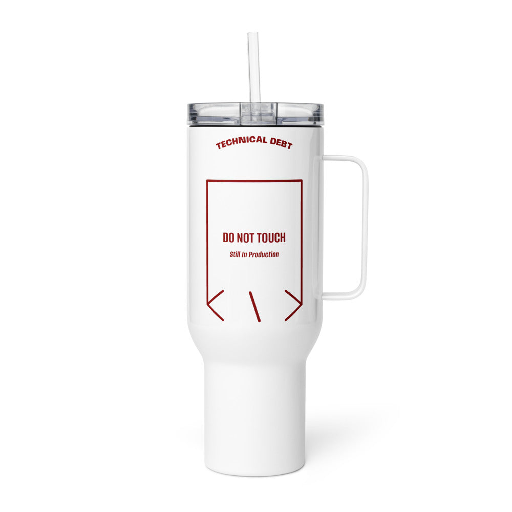 Do Not Touch — White Maroon back mockup (40 oz)