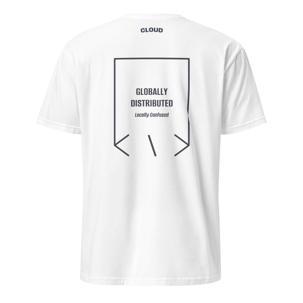 Globally Distributed — White Heather Navy back mockup