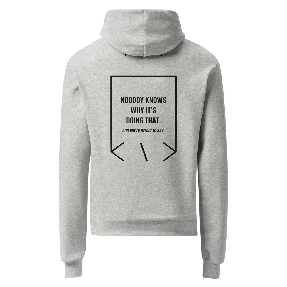 Nobody Knows Why It's Doing That. — Light Steel Black back mockup