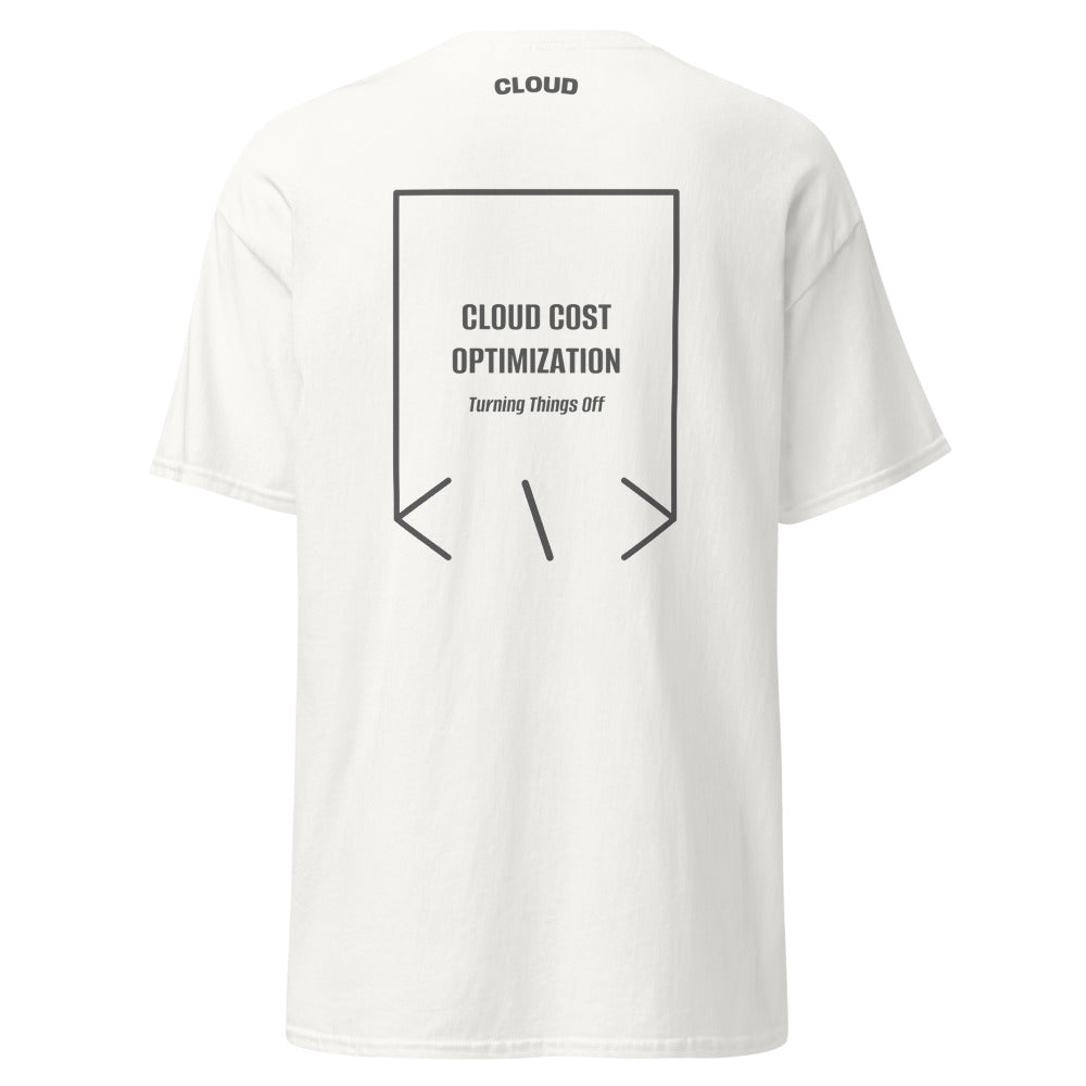 Cloud Cost Optimization — White Dark Heather back mockup