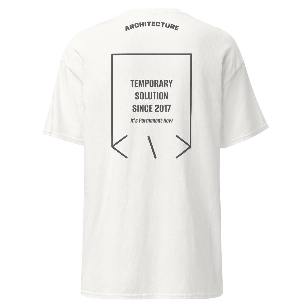 Temporary Solution Since 2017 — White Dark Heather back mockup