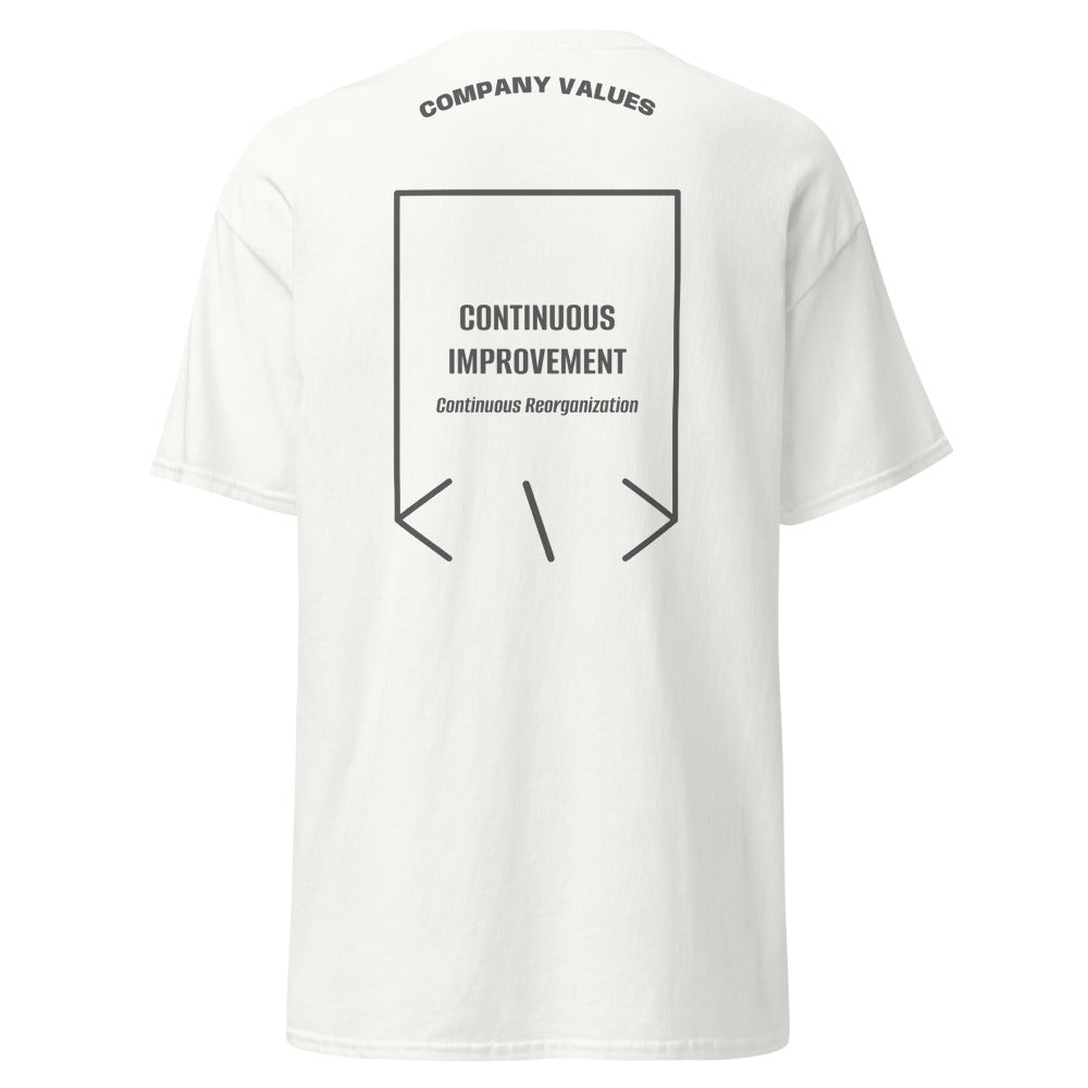Continuous Improvement — White Dark Heather back mockup