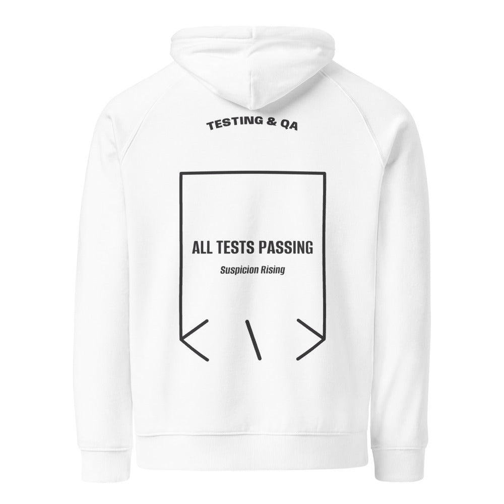 All Tests Passing — White Charcoal Melange back mockup