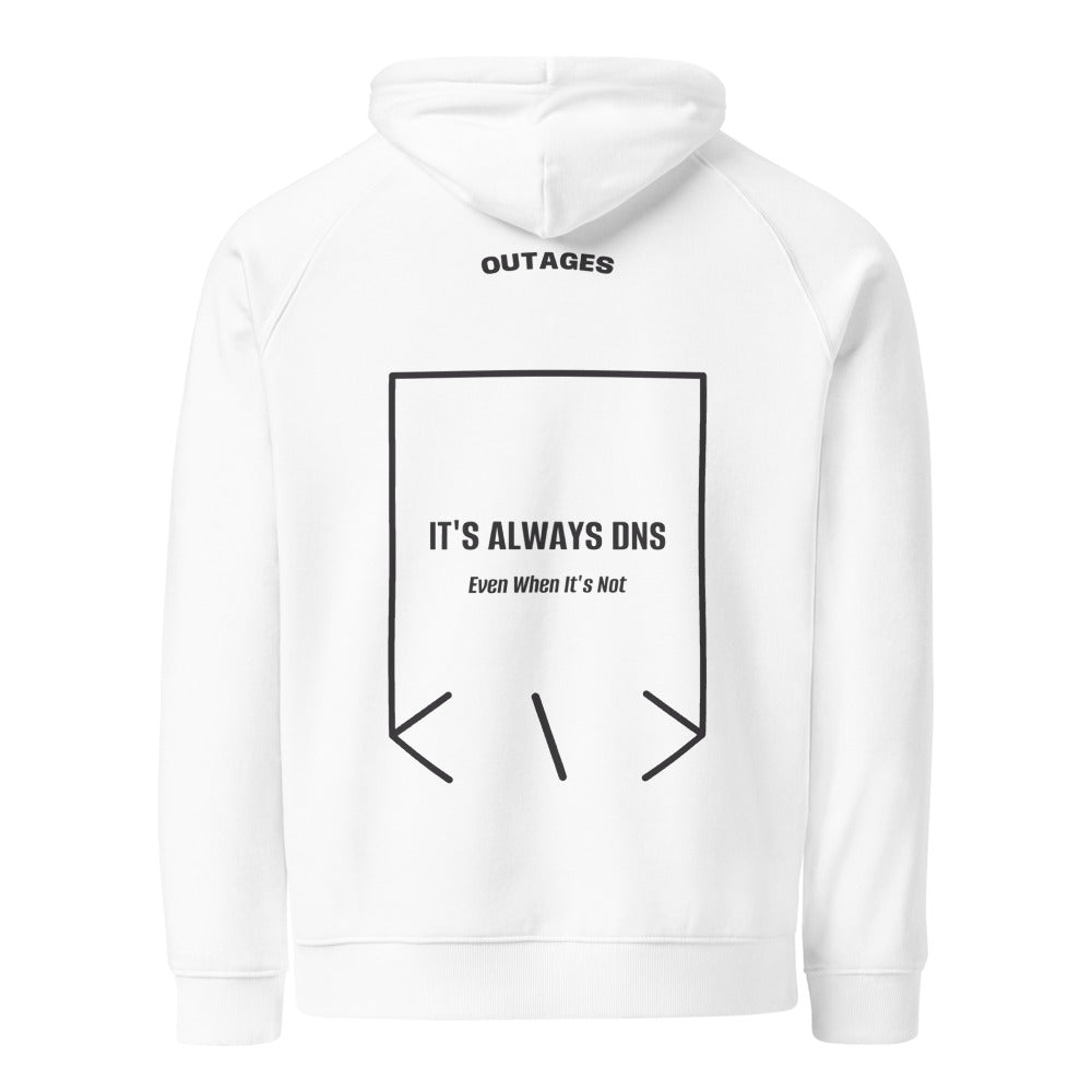 It's Always DNS — White Charcoal Melange back mockup