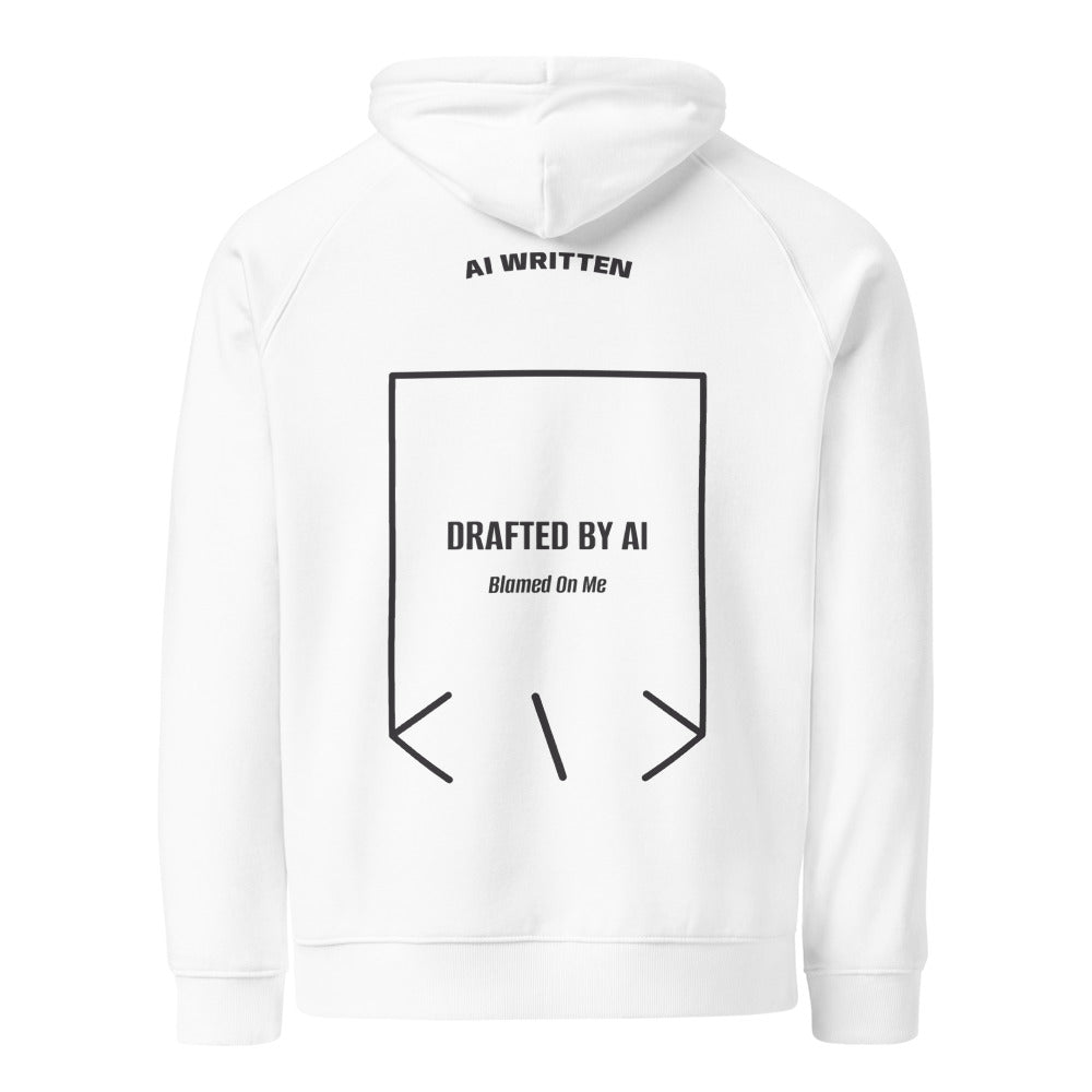 Drafted By AI — White Charcoal Melange back mockup