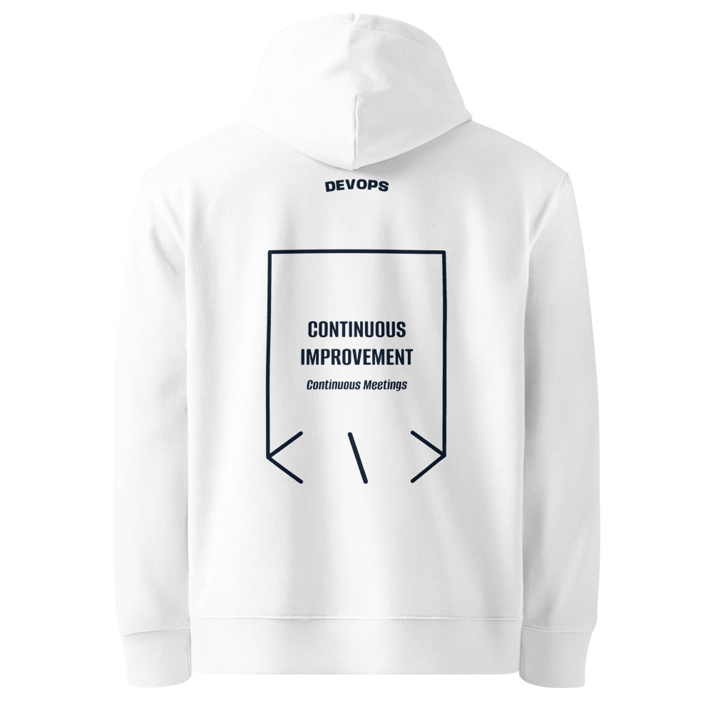 Continuous Improvement — White French Navy back mockup