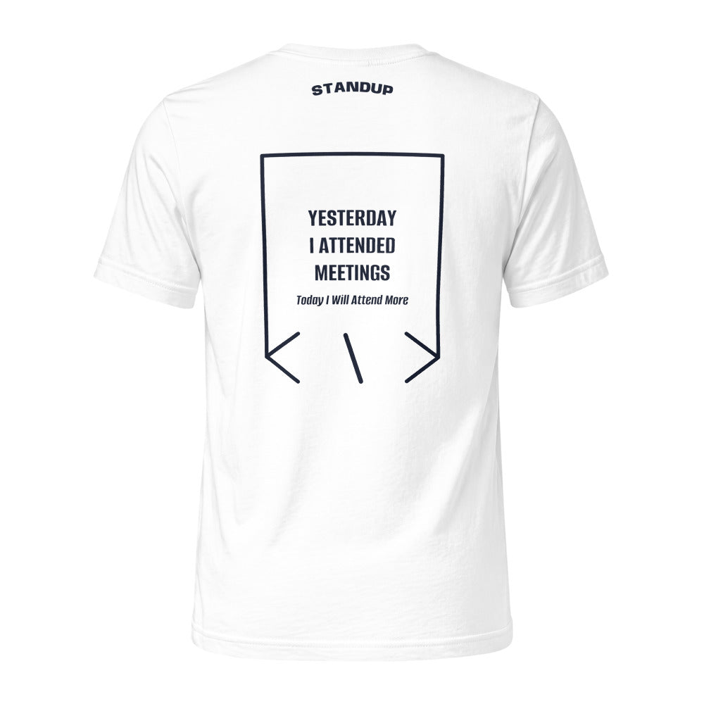 Yesterday I Attended Meetings — White Navy back mockup