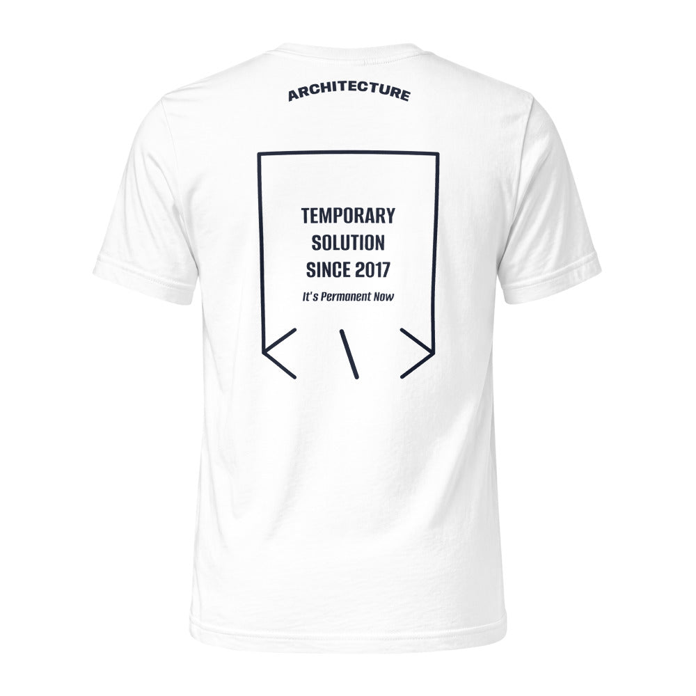 Temporary Solution Since 2017 — White Navy back mockup