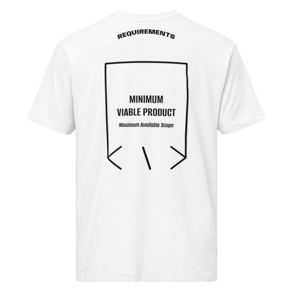 Minimum Viable Product — White Black back mockup