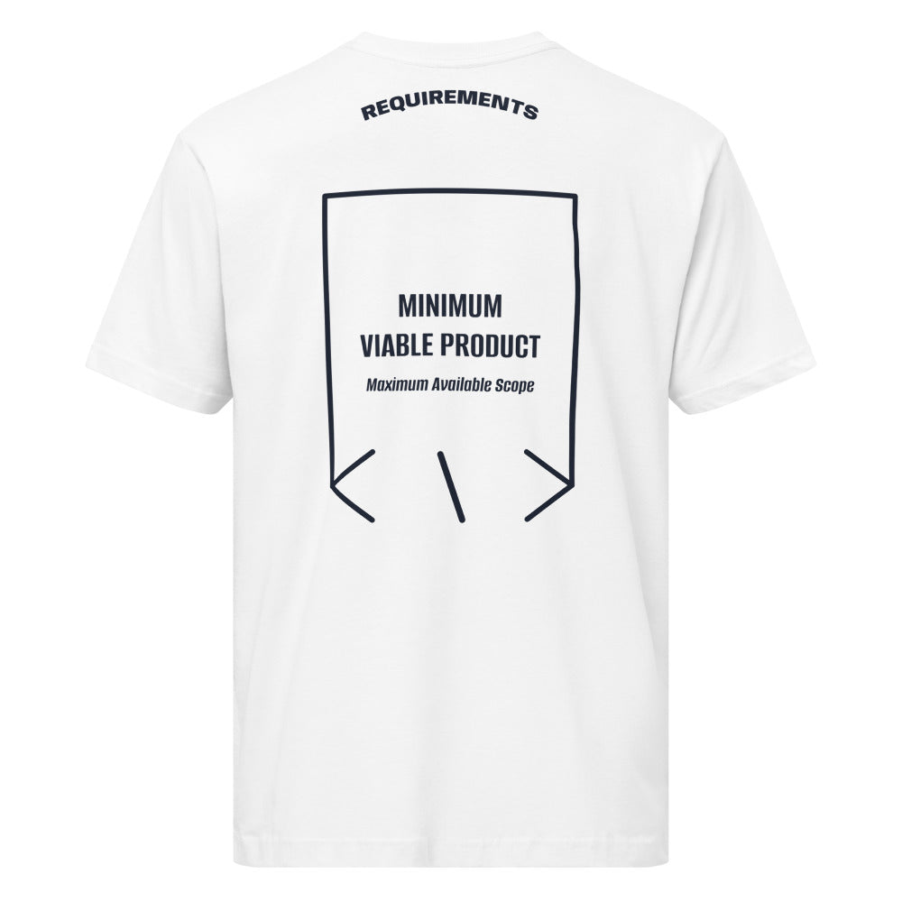 Minimum Viable Product — White Navy back mockup