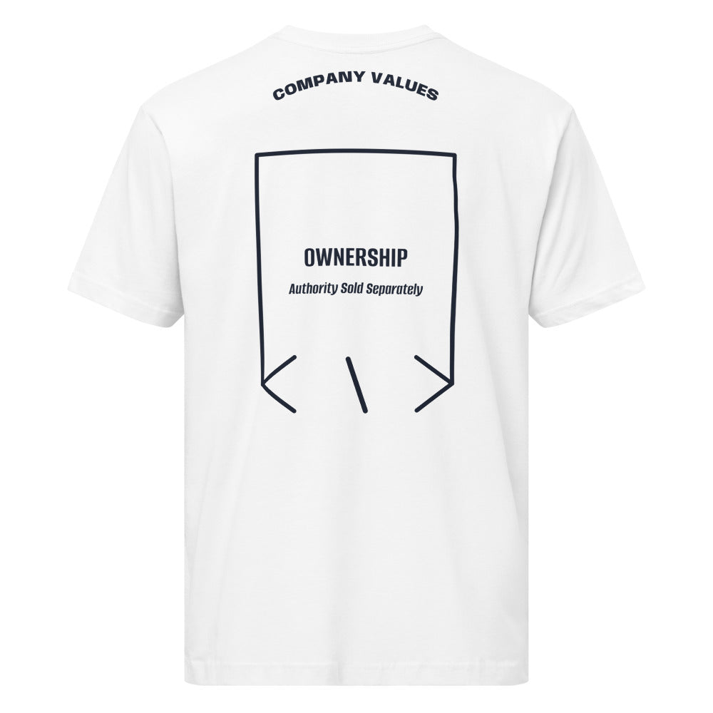 Ownership — White Navy back mockup