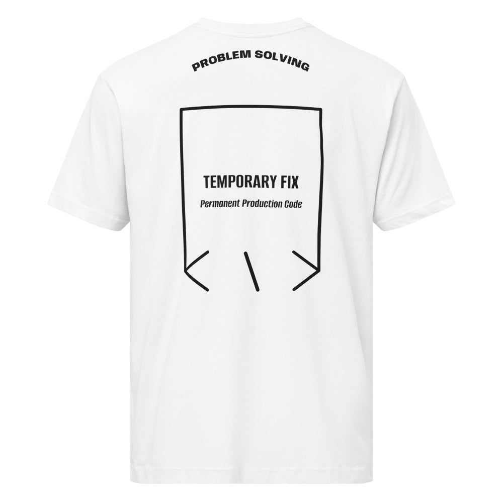 Temporary Fix — White Black back mockup