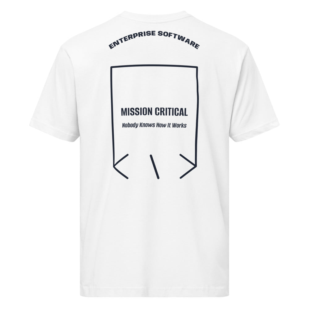 Mission Critical — White Navy back mockup