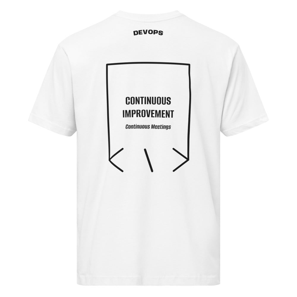 Continuous Improvement — White Black back mockup