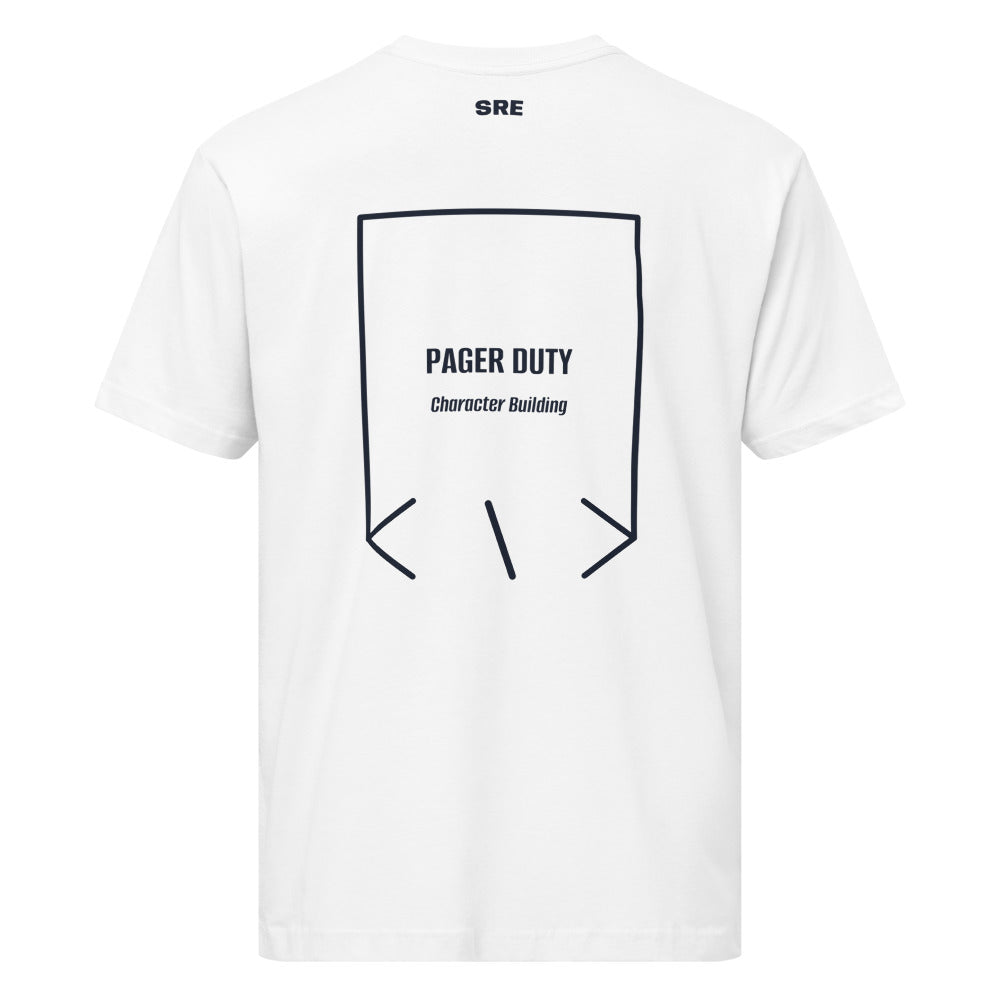 Pager Duty — White Navy back mockup