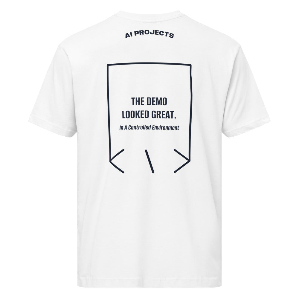 The Demo Looked Great. — White Navy back mockup