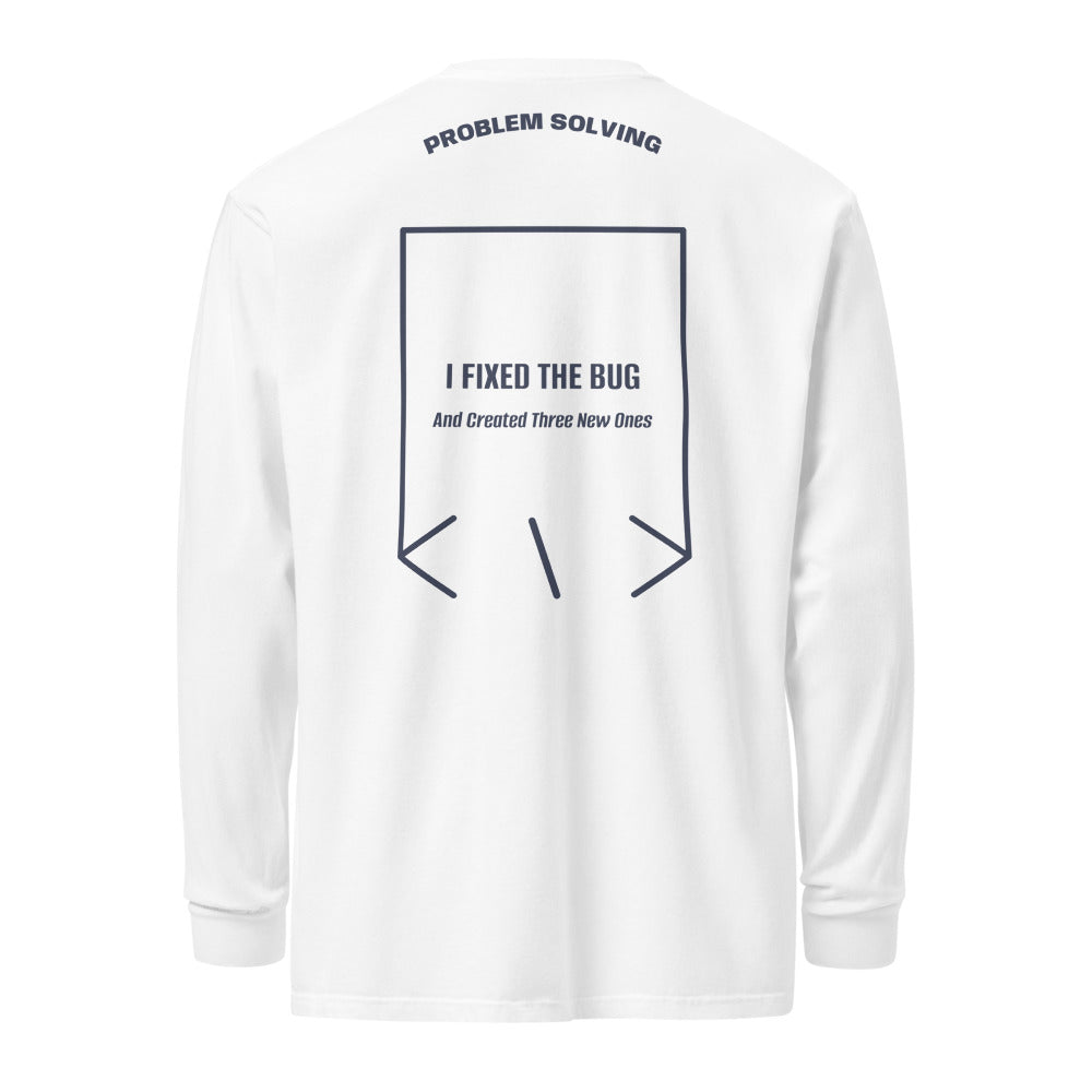 I Fixed The Bug — White Navy back mockup
