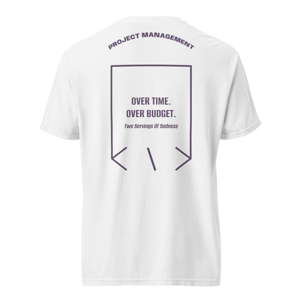 Over Time. Over Budget. — White Grape back mockup