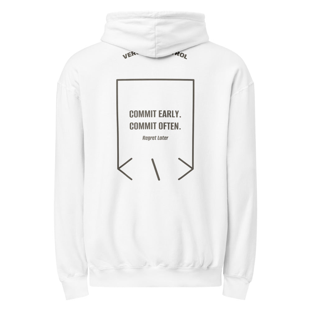 Commit Early. Commit Often. — White Pepper back mockup