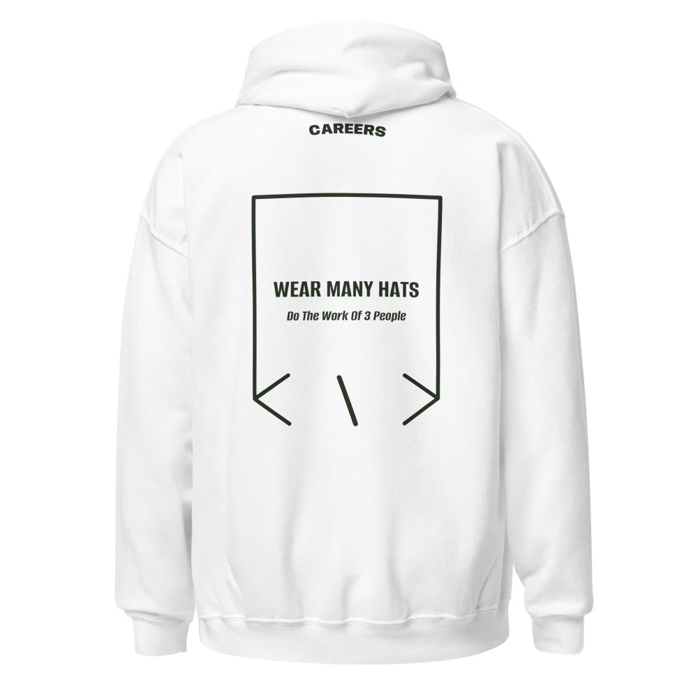 Wear Many Hats — White Forest Green back mockup