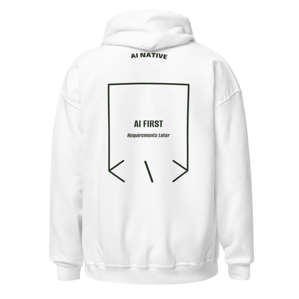 AI First — White Forest Green back mockup