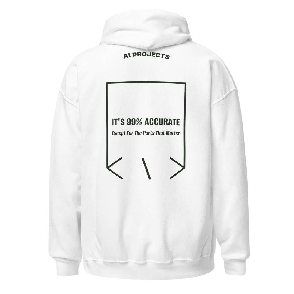 It's 99% Accurate — White Forest Green back mockup