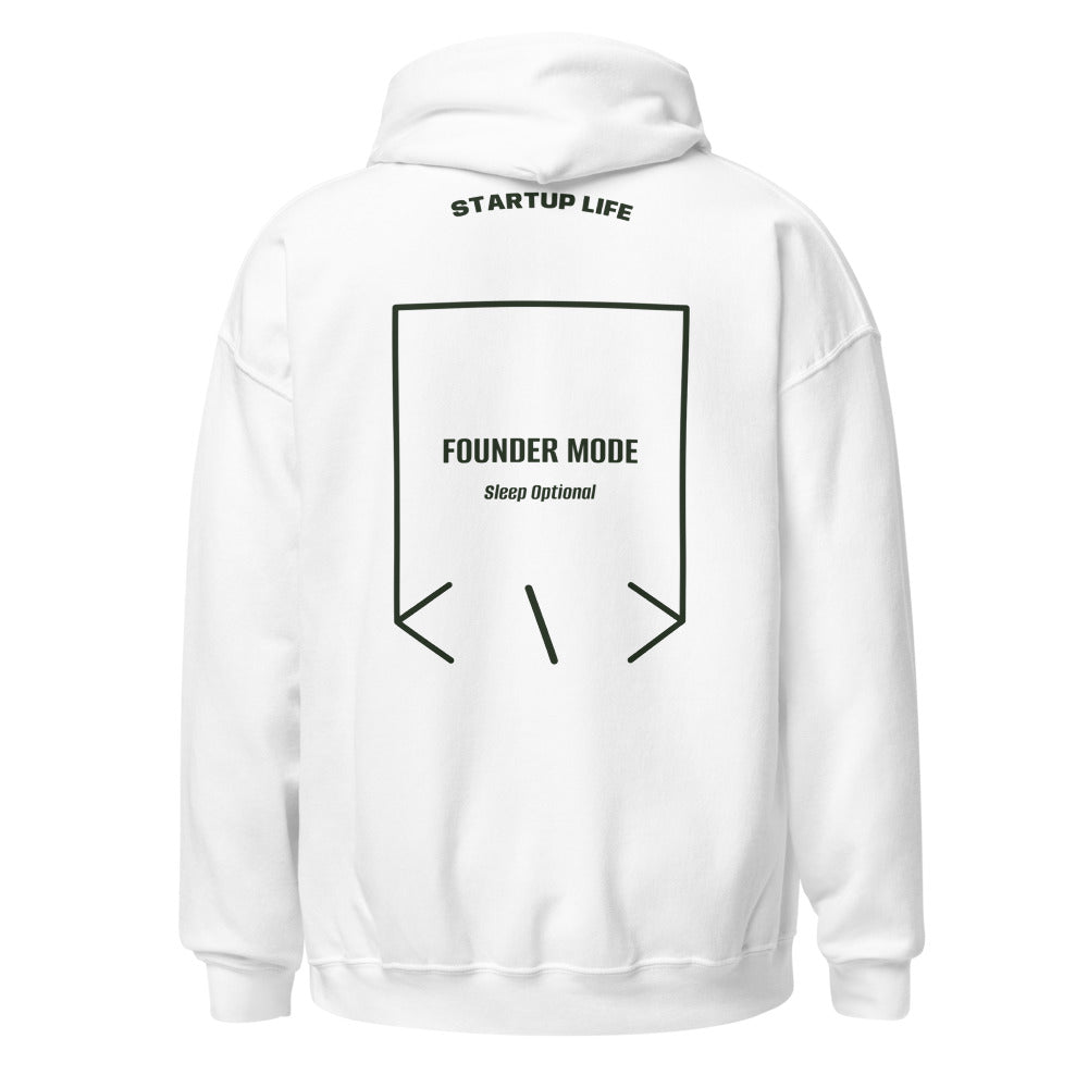 Founder Mode — White Forest Green back mockup