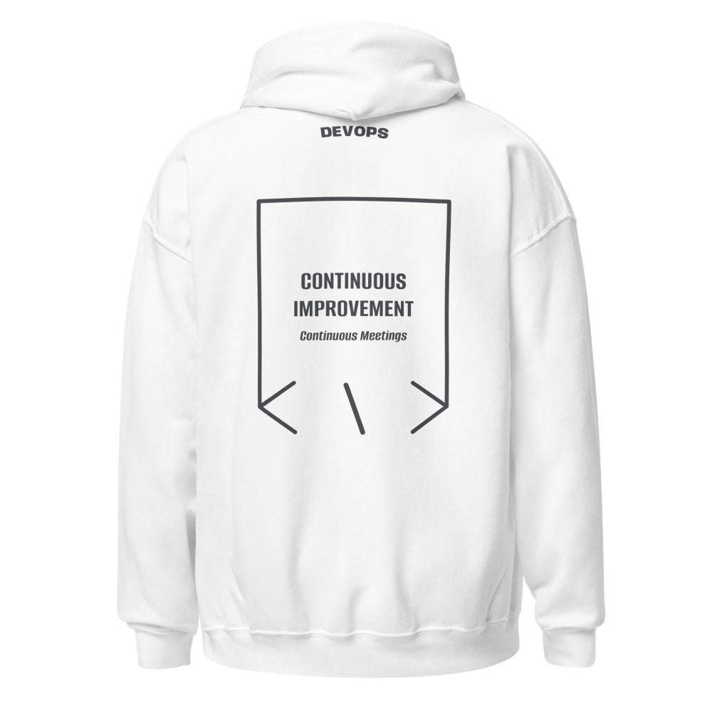 Continuous Improvement — White Dark Heather back mockup