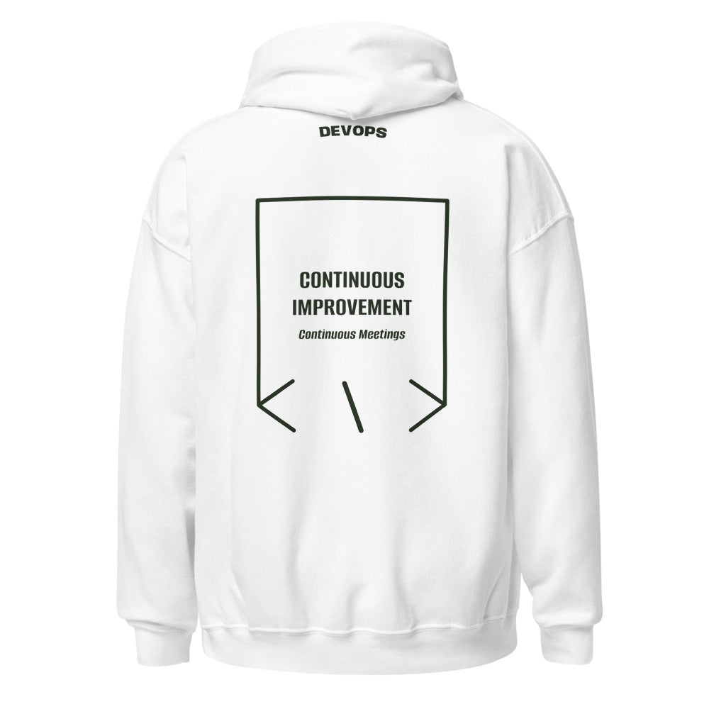 Continuous Improvement — White Forest Green back mockup