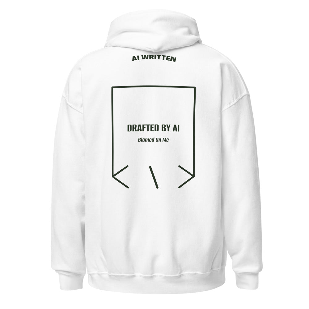 Drafted By AI — White Forest Green back mockup