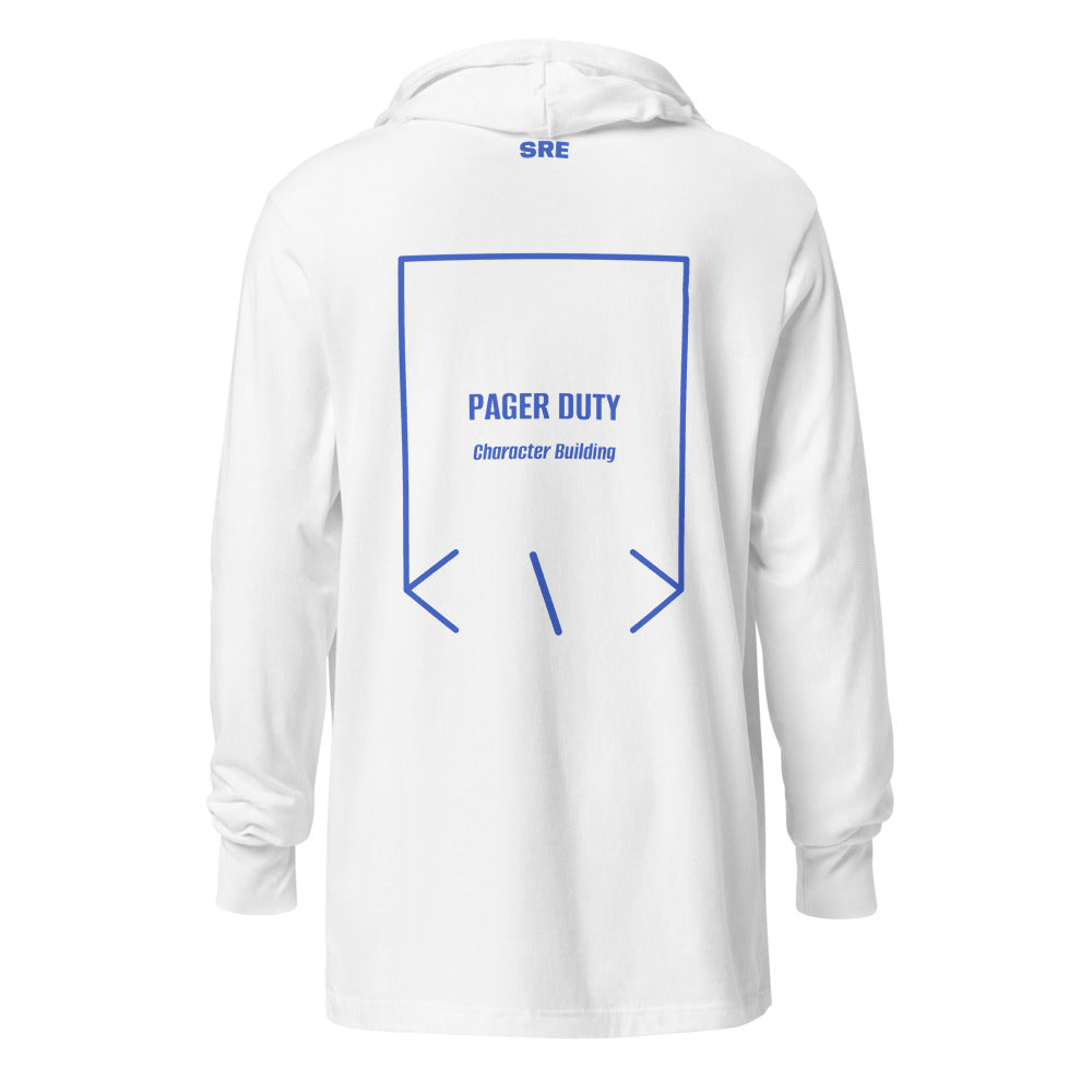 Pager Duty — White Heather True Royal back mockup