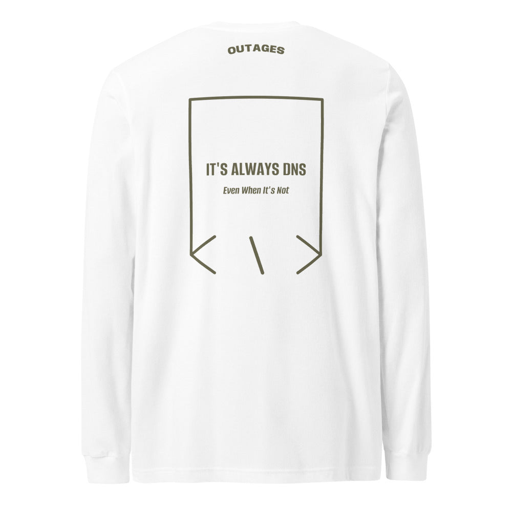 It's Always DNS — White Military Green back mockup