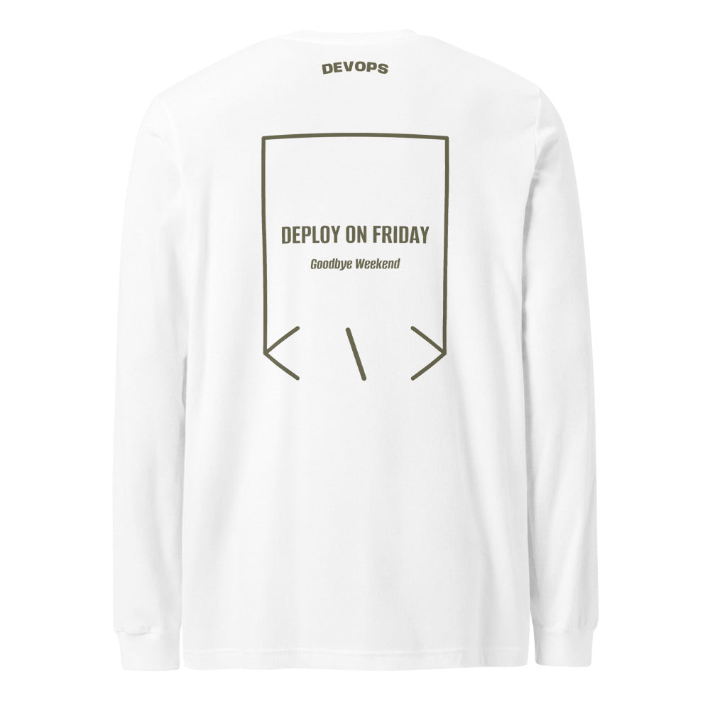 Deploy On Friday — White Military Green back mockup