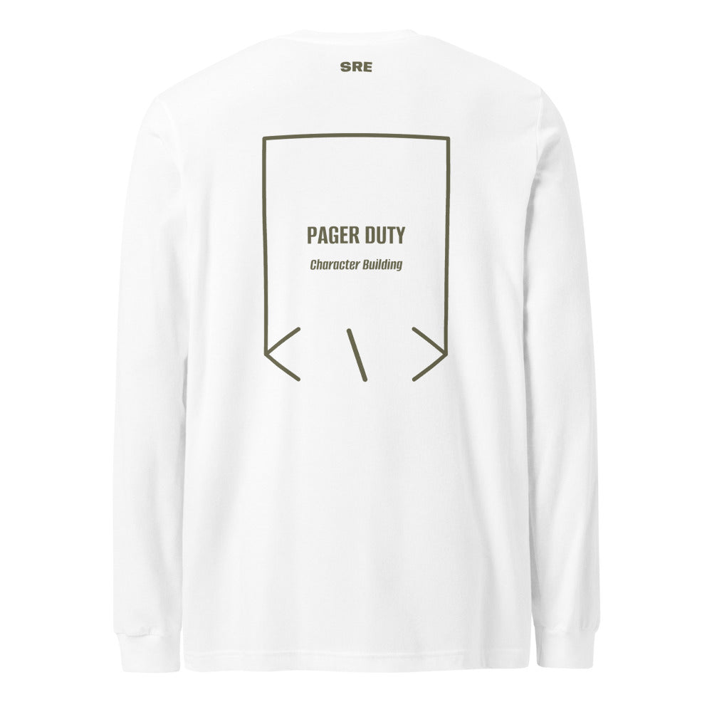 Pager Duty — White Military Green back mockup