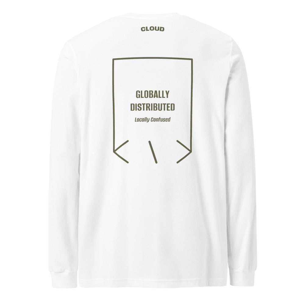Globally Distributed — White Military Green back mockup