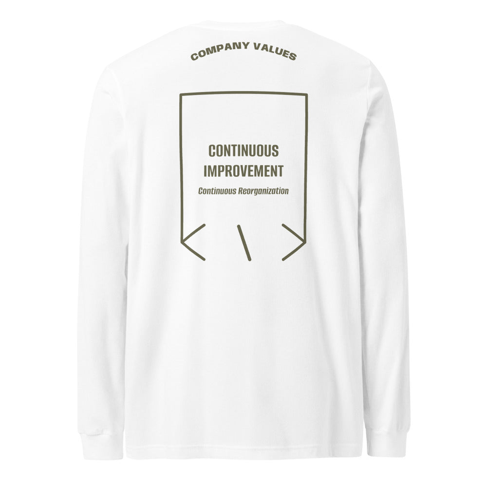 Continuous Improvement — White Military Green back mockup